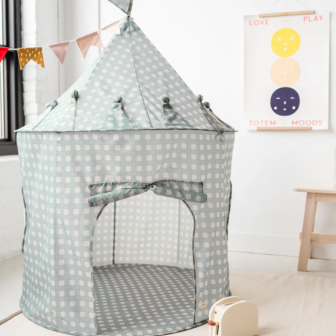 3 sprouts speeltent kasteel - gingham blue