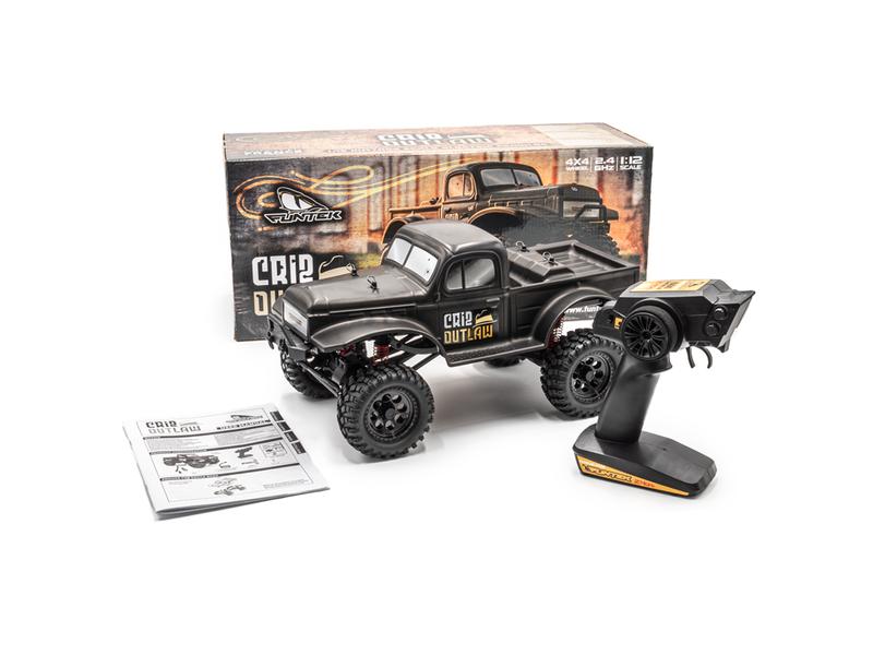 Funtek Scale Crawler CR12 Outlaw Schwarz, RTR, 1:12 4x4 Rock Crawler Pick-up