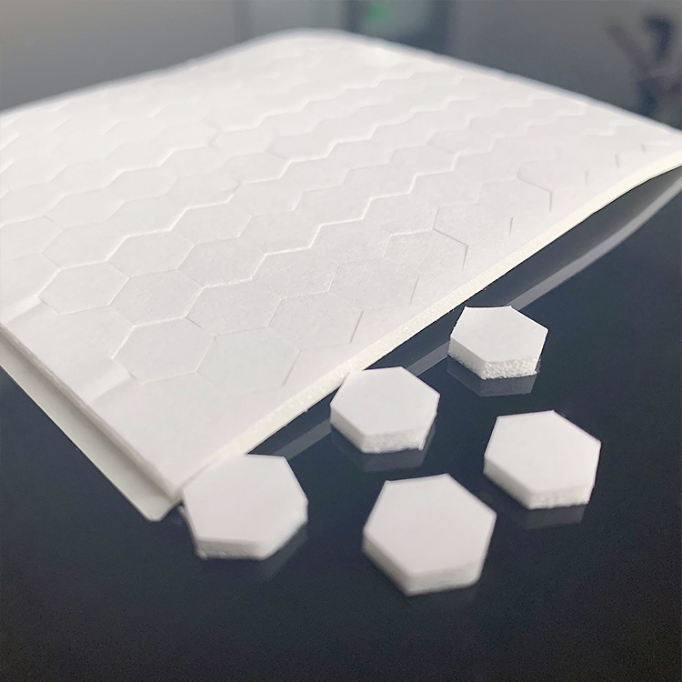 (154er Set) Ø6mm Hexagon Klebepunkte Doppelseitige Bastel Klebe Pads - Weiss