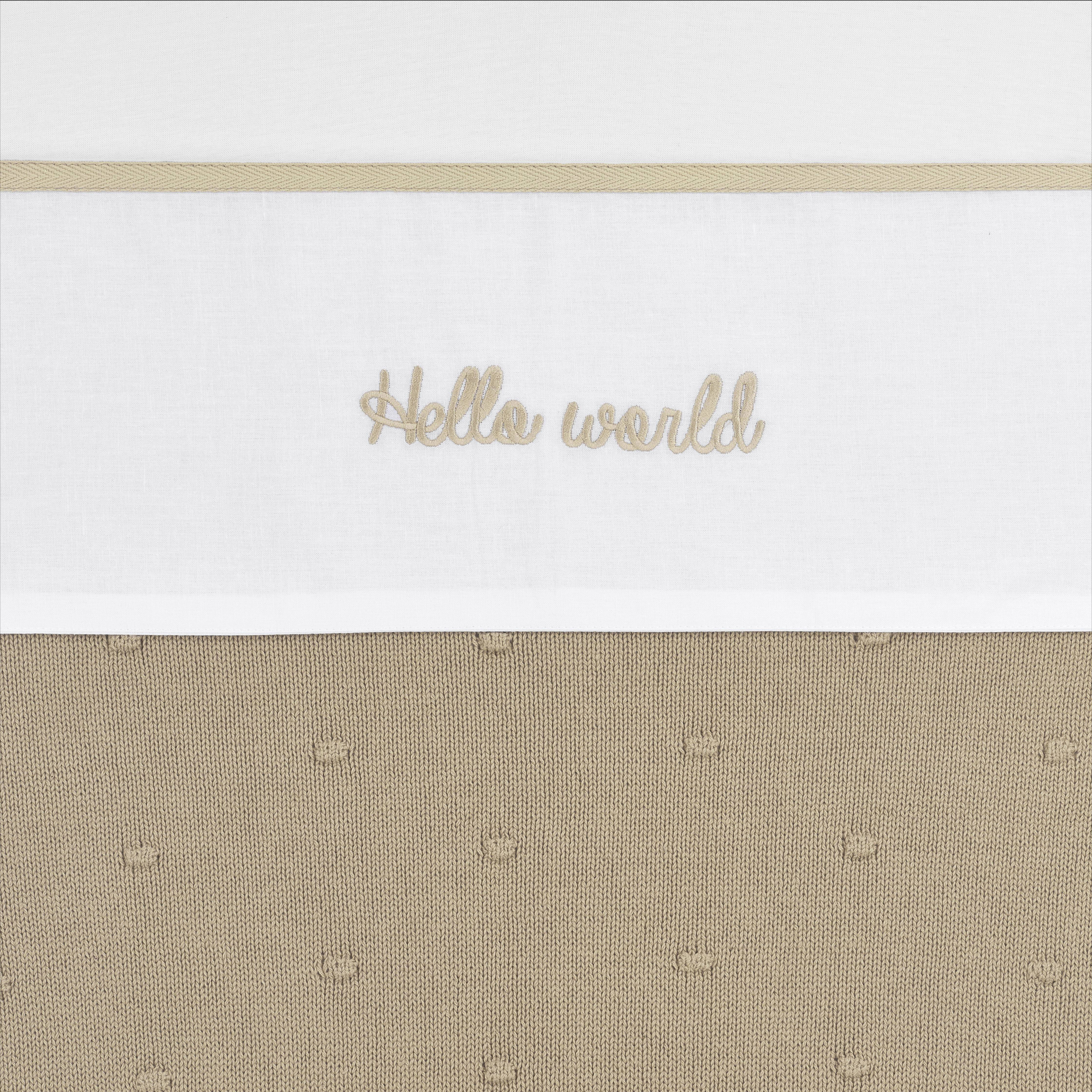 Meyco baby ledikantlaken Hello World 100x150 cm Sand