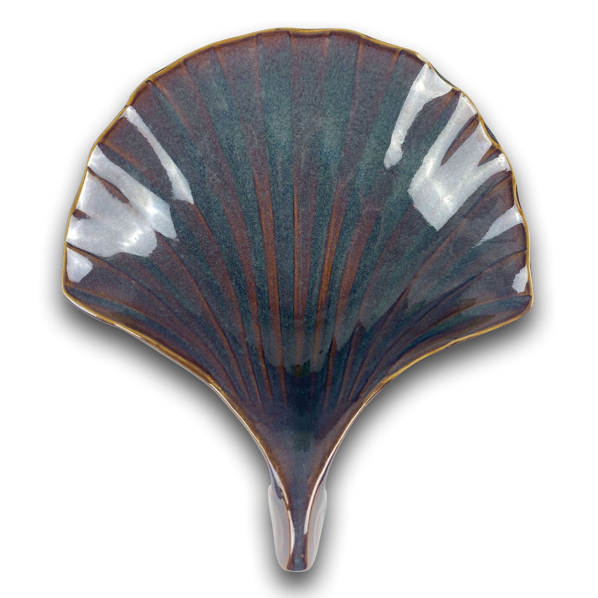 Schale aus Keramik 'Muschel', blau, B 20 cm, H 6 cm, T 17 cm von fischer's lagerhaus