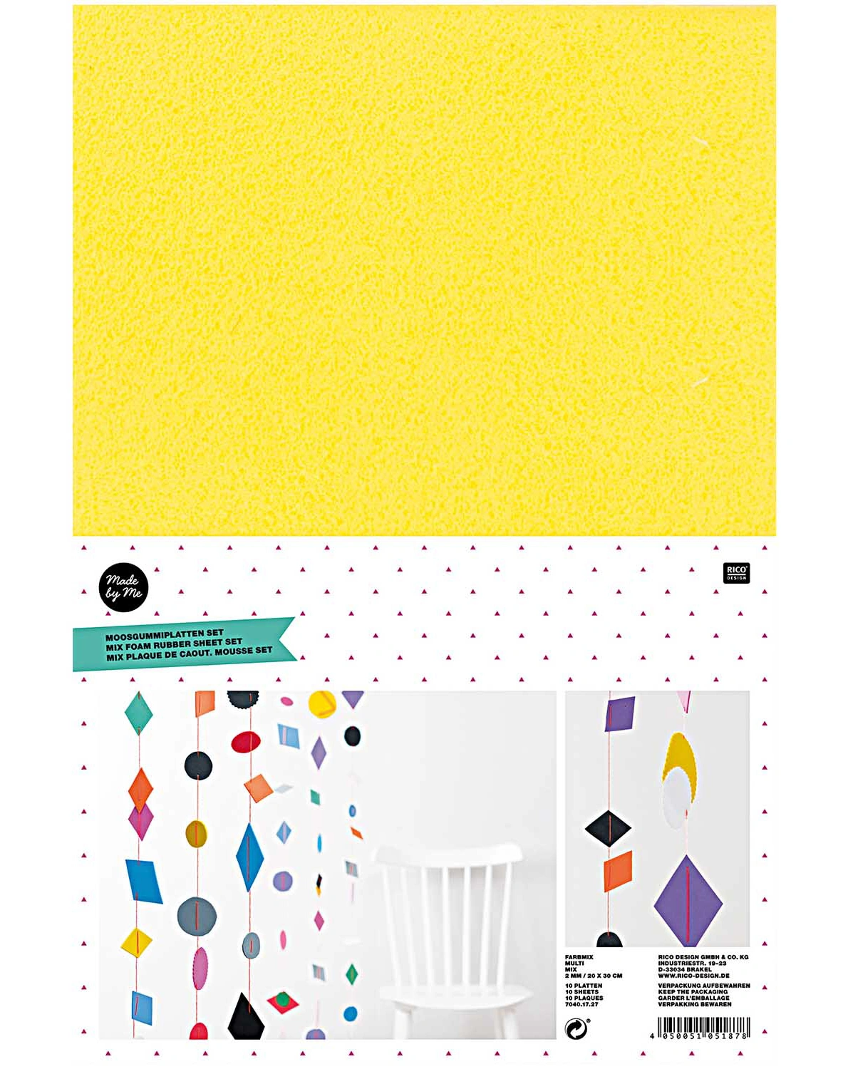 Moosgummiplatten FARBMIX 10er-Pack in bunt