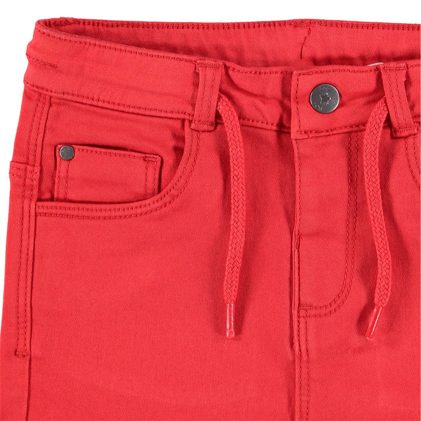 Bermuda en toile à cordons de serrage - Rouge