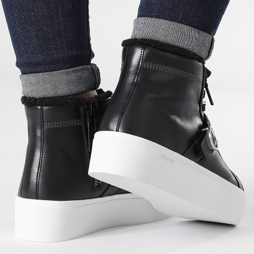 Baskets Femme Flatform Cupsole Lace Up 1667 CK Black