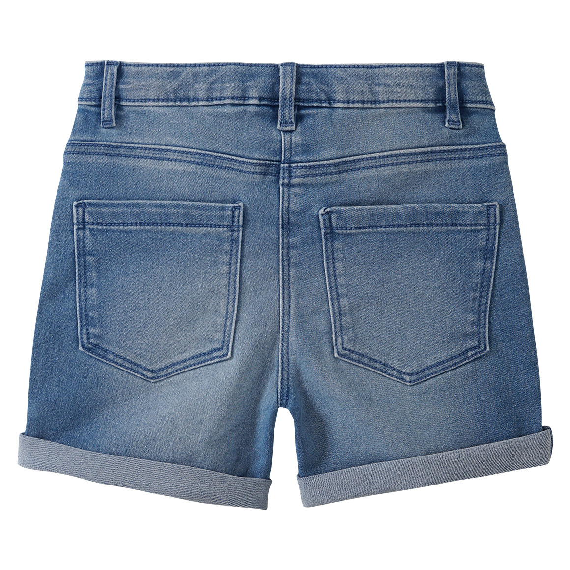 Famy 3 Mädchen Jeansshorts im Five-Pocket-Style rosa / weiss / blau