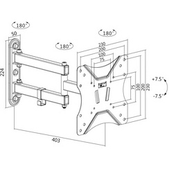 Support mural pour TV Full Motion,58,42 - 106,68 cm