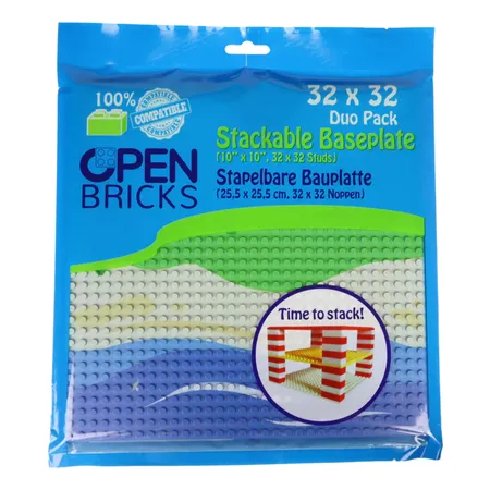 Open Bricks Baseplate 32x32 straight beach, Duo Pack
