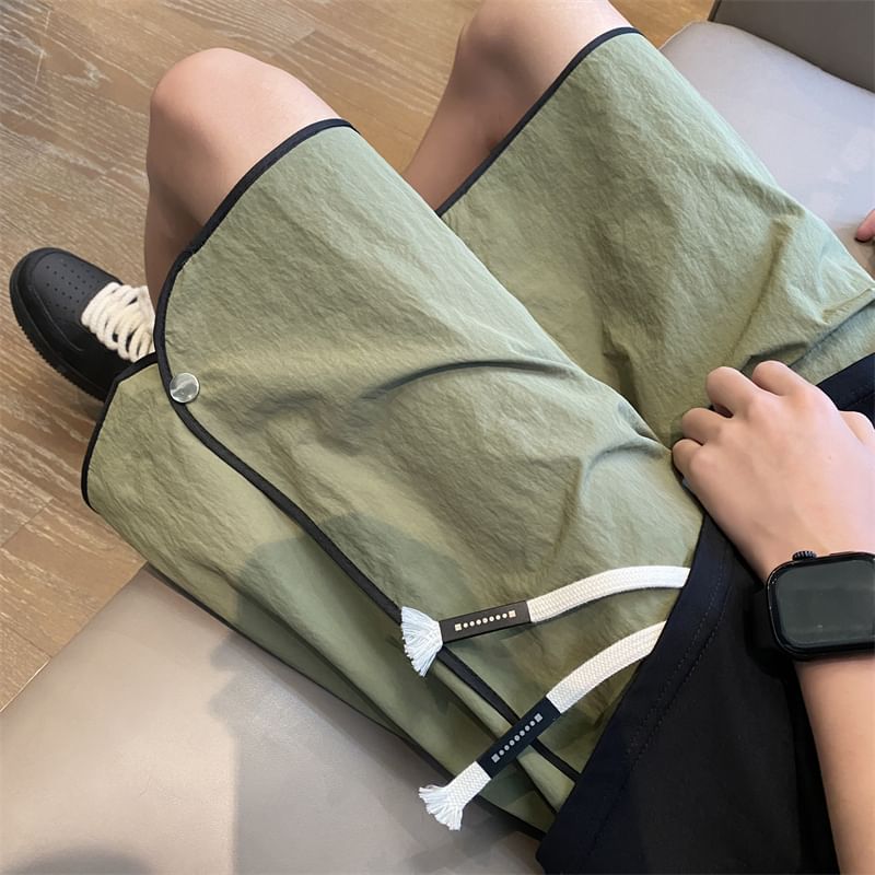 Giuliana - Trainingsbroek met trekkoord en contrasterende bies