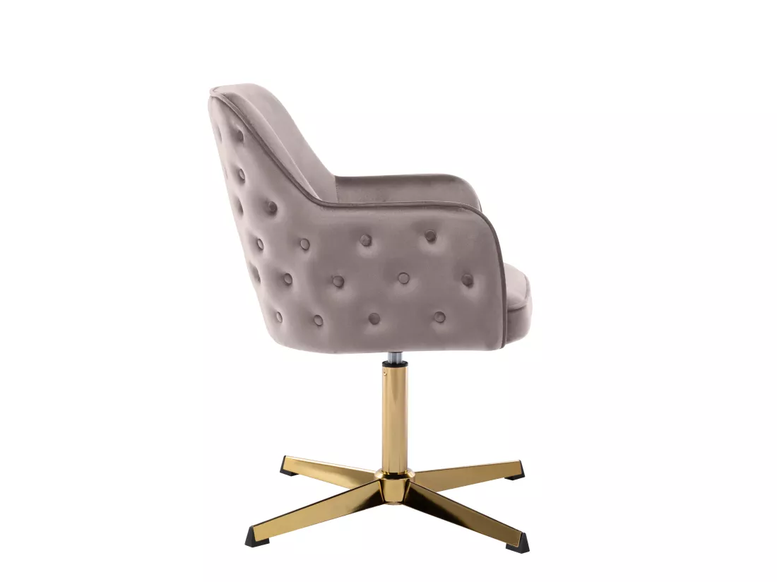 Chaise de bureau - Velours - Taupe et doré - CAPULI de Pascal Morabito