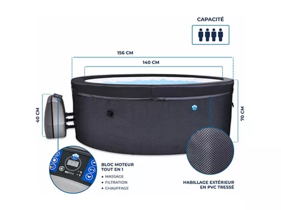 Spa portable semi-rigide Vita rond Bulles 4 places - Netspa