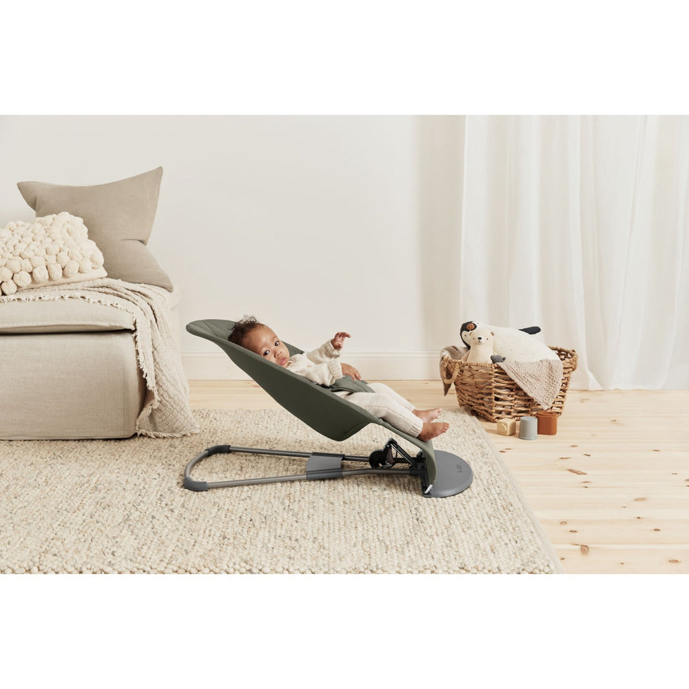 Køb BabyBjörn Dark Green Skråstol Bliss - Vævet, Blomsterbladsquilt