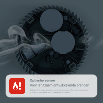 AngelEye optische rookmelder met lithium batterij (levensduur 10 jaar)