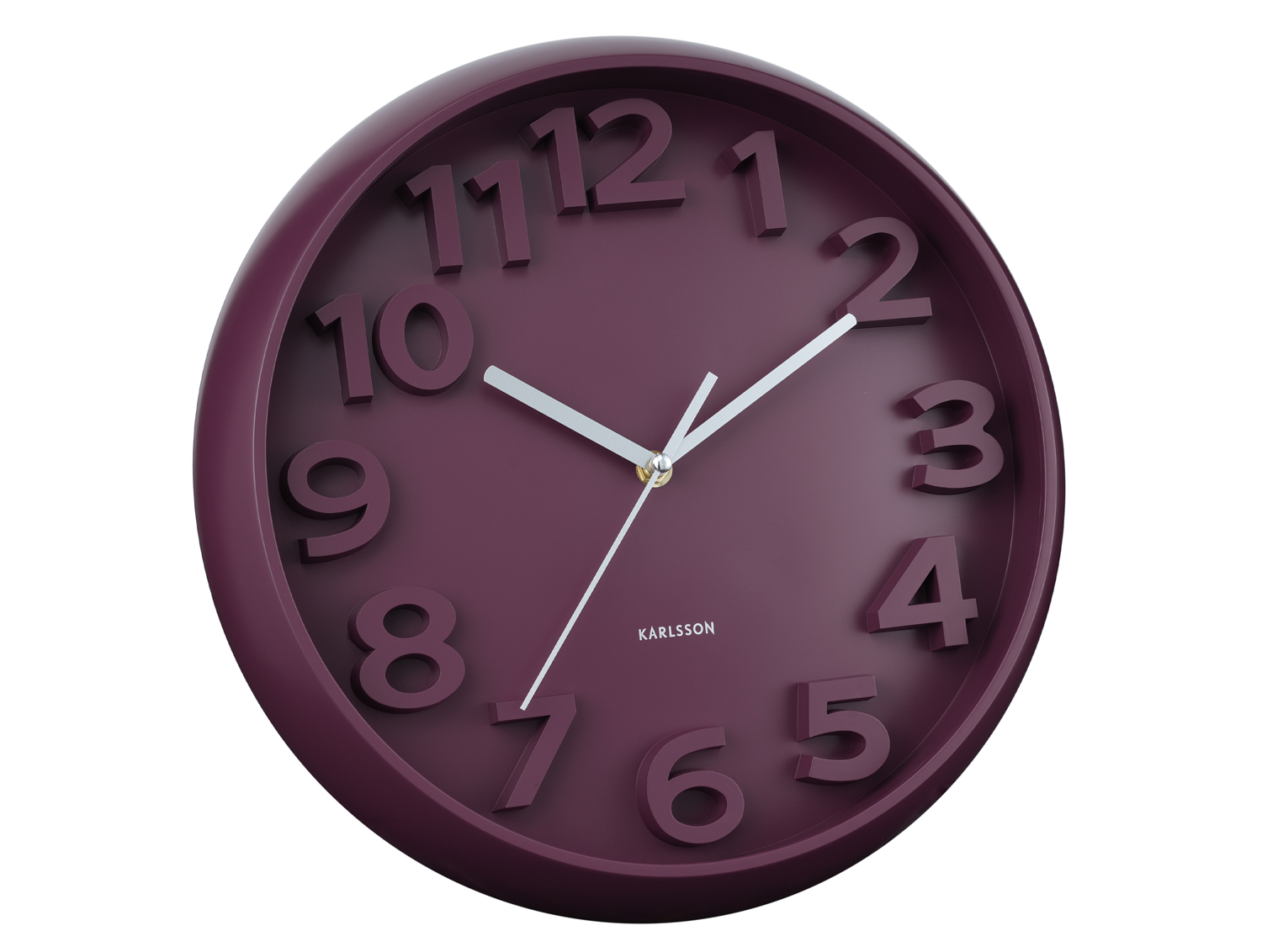 Wandklok Elevated Classic Numbers - Dark mauve
