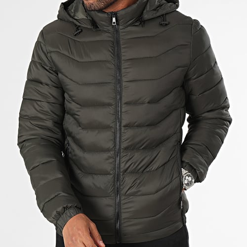 Doudoune Capuche Vert Kaki