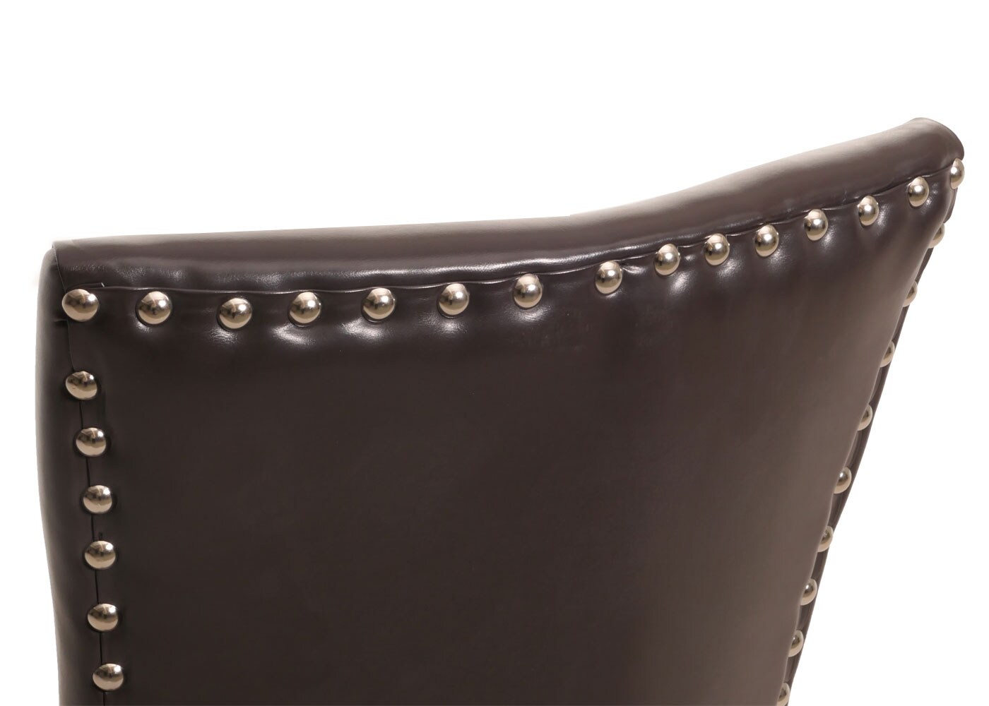 2er-Set Esszimmerstuhl Chesterfield Edinburgh, Stuhl Küchenstuhl, Nieten MVG-zertifiziert ~ Kunstleder, braun, dunkle Beine