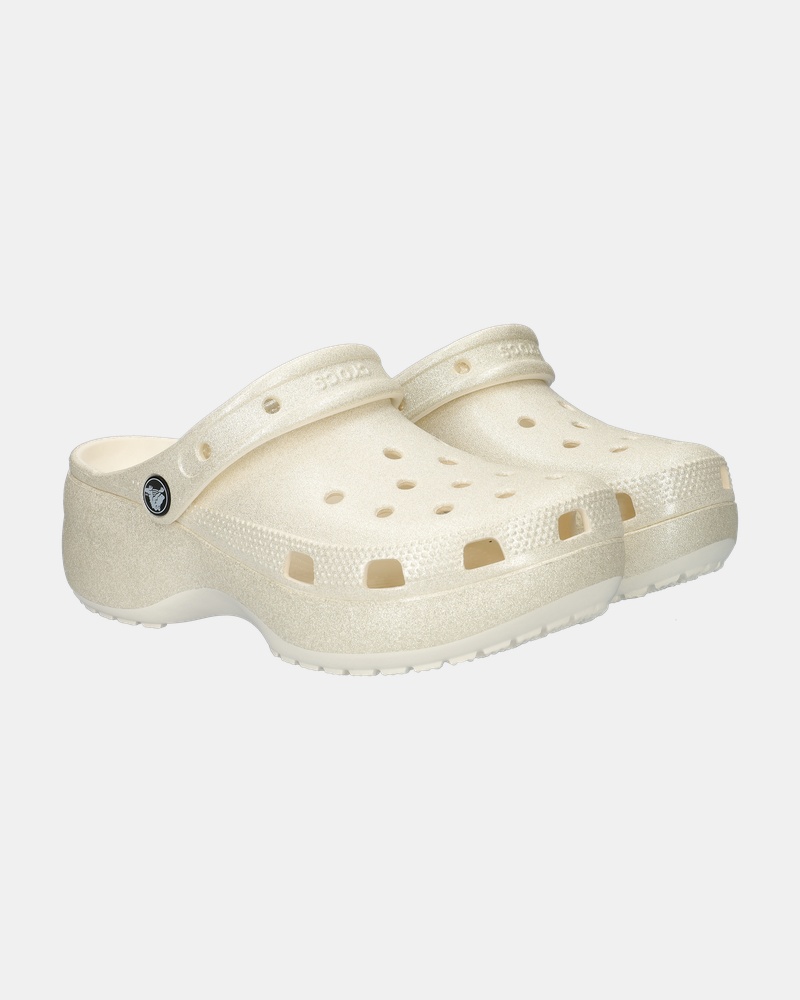 Crocs Classic Platform Glitter Instapschoenen  - wit