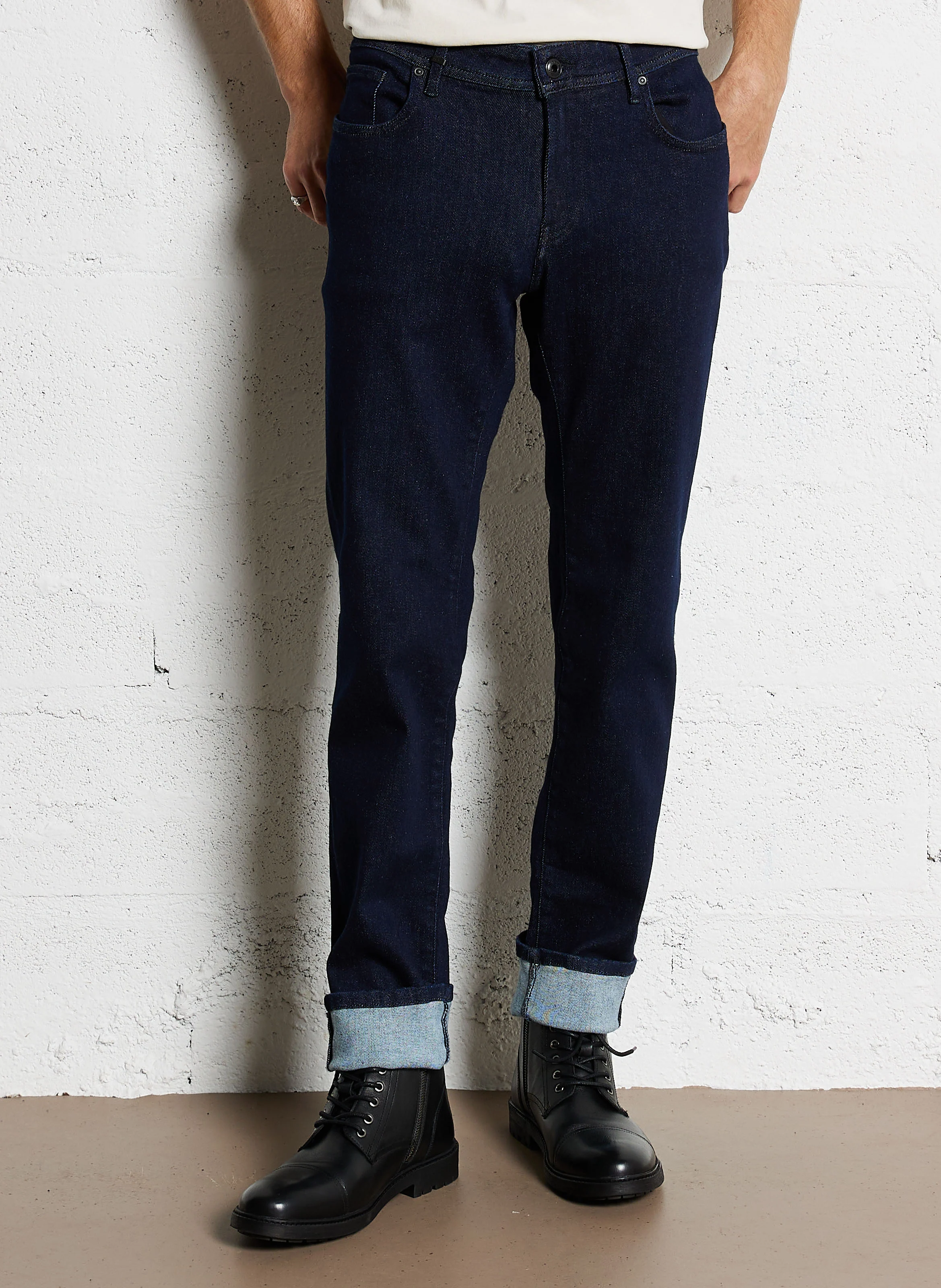 Jean slim en coton mélangé | Bleu