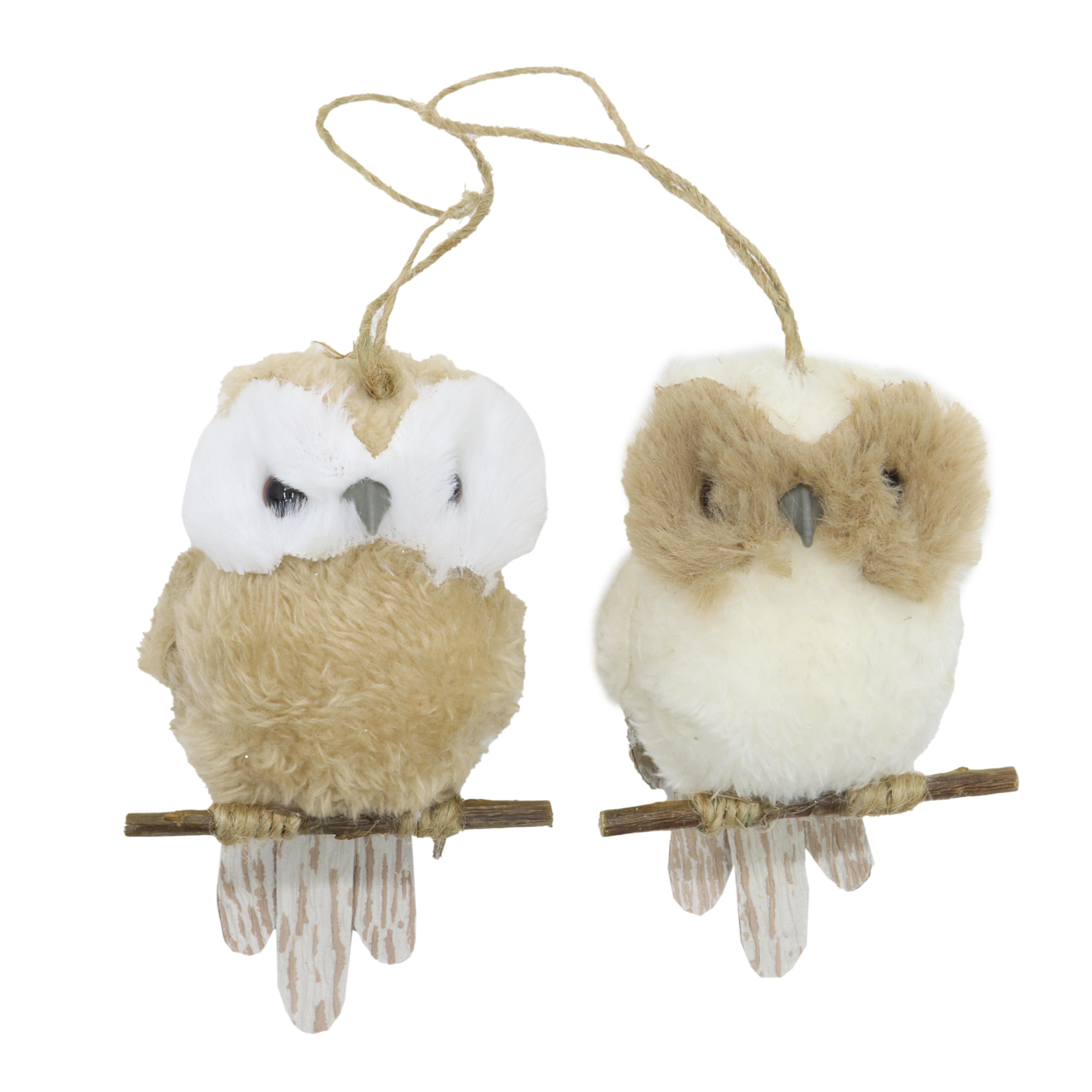 SUSPENSION HIBOU BRANCHE H.13CM