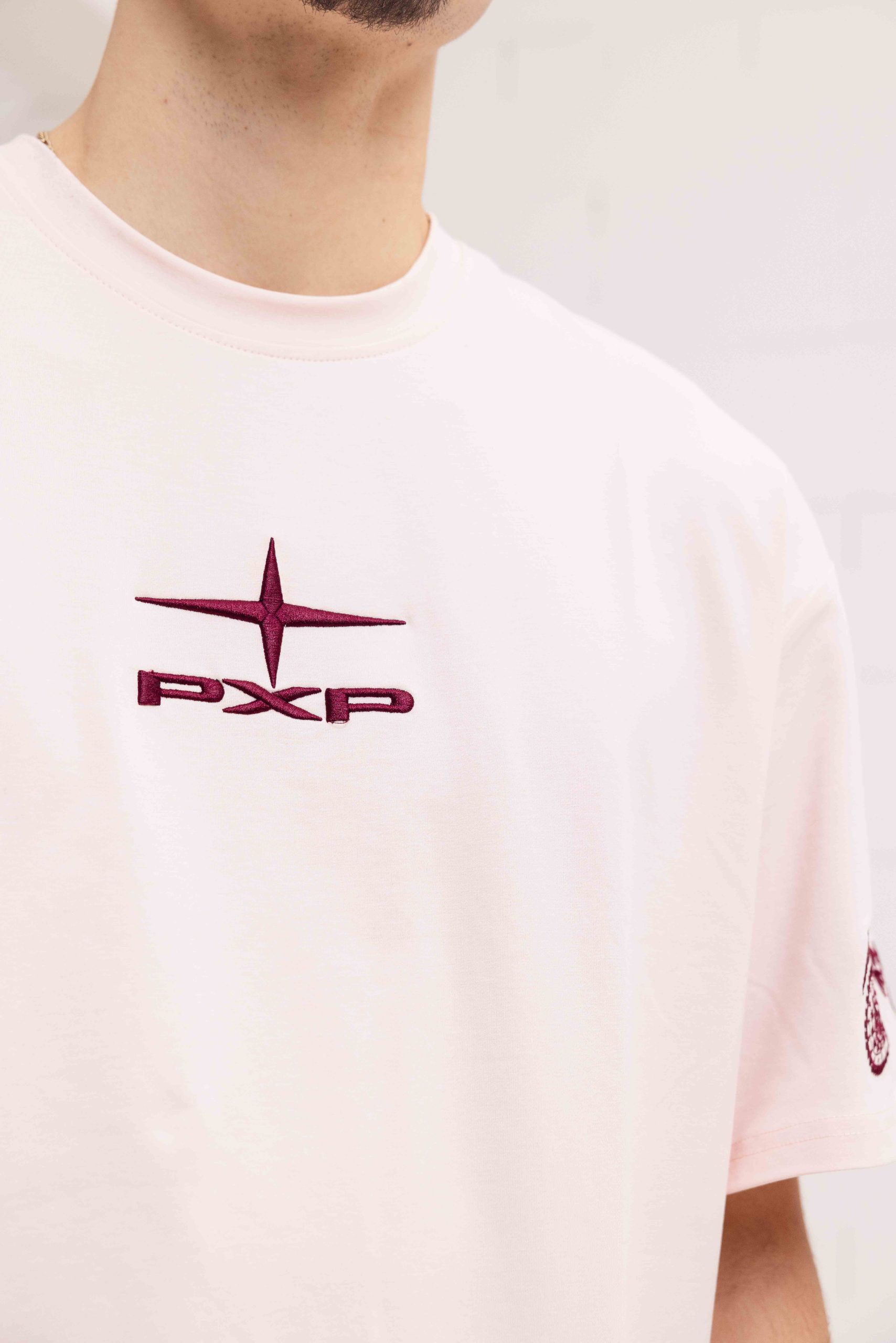Project X Paris Embroidered T-Shirt Heren Roze