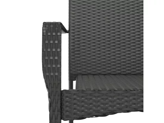 Ensemble à manger jardin 9pcs et coussins noir résine tressée