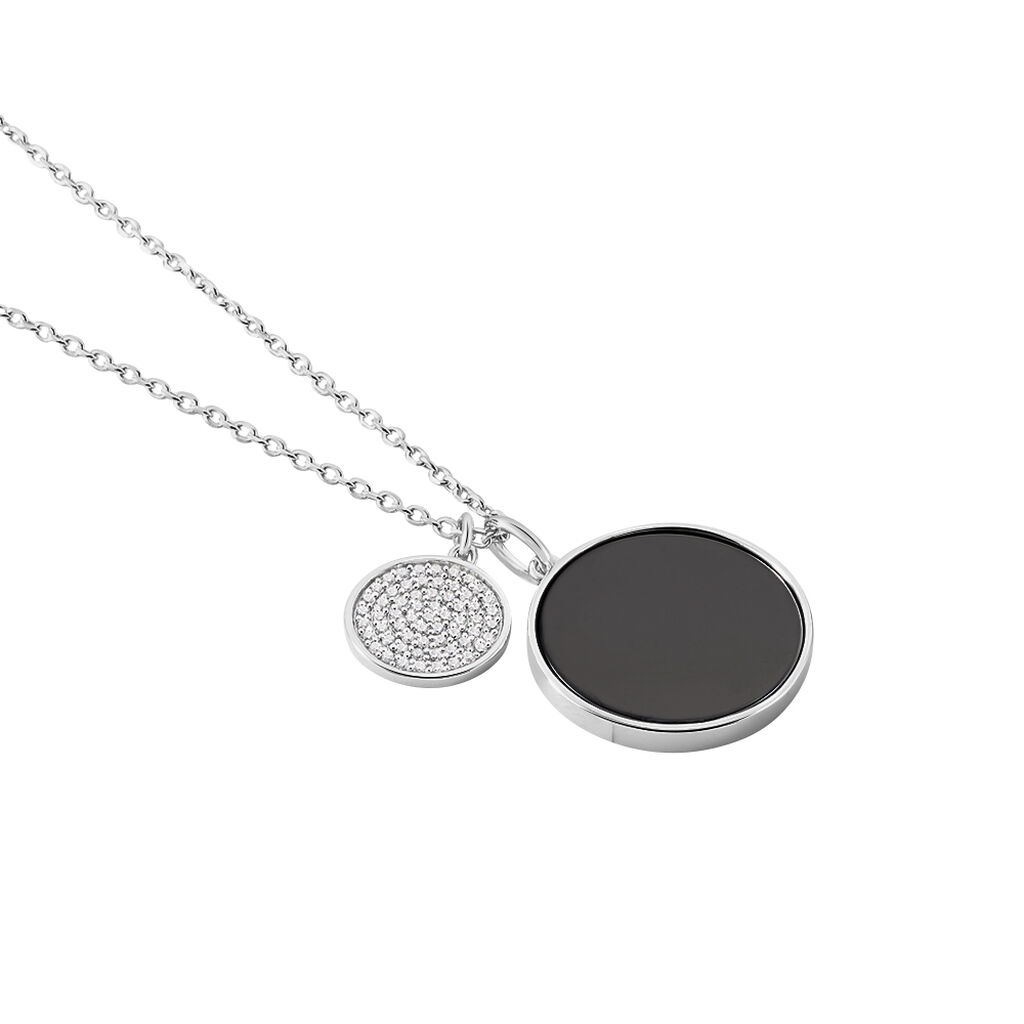 Collier Adonya Argent Blanc Céramique Et Oxyde De Zirconium