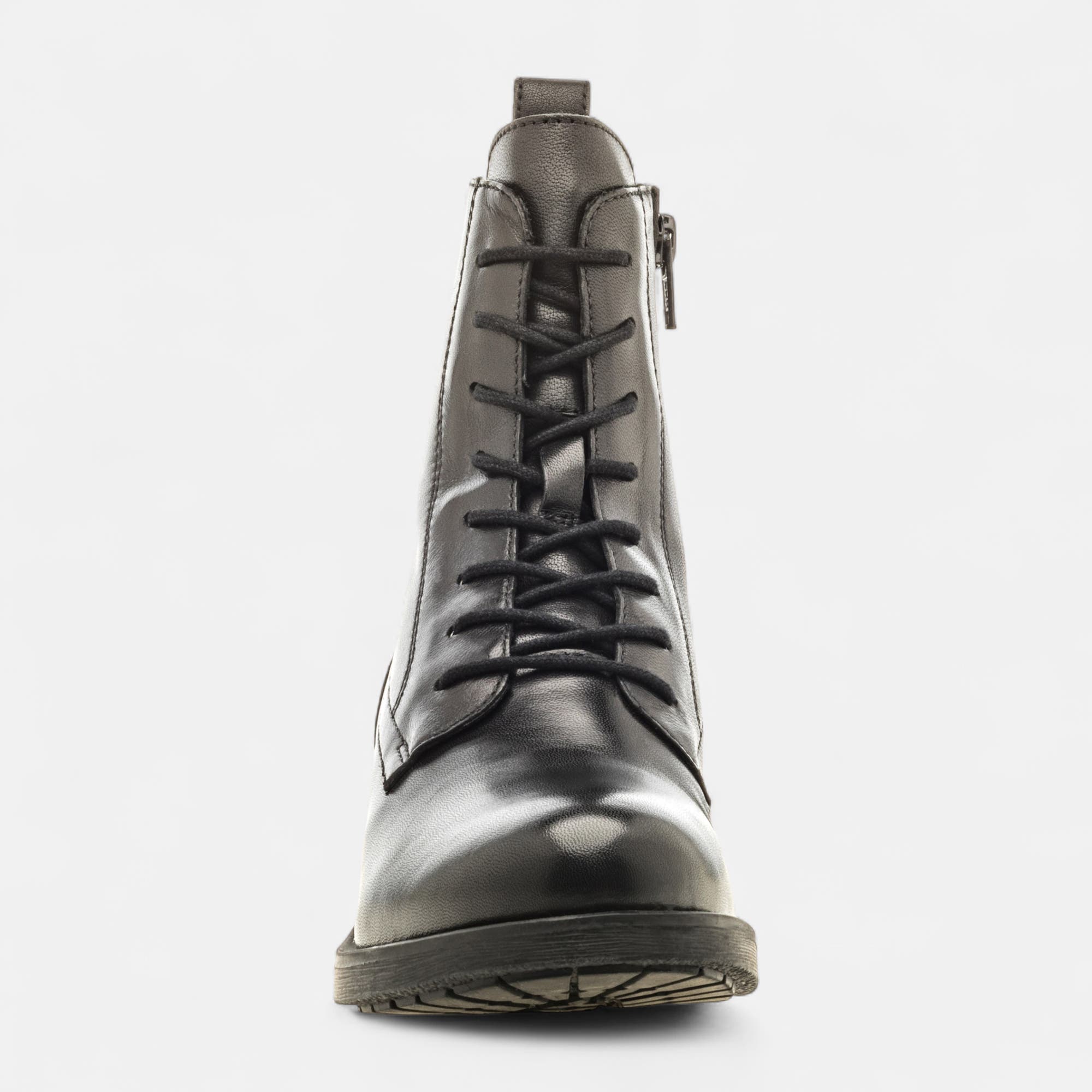Bottines à lacets Femme en cuir noir