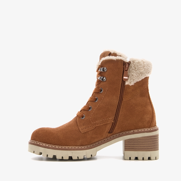 Hush Puppies suède dames veterboots bruin