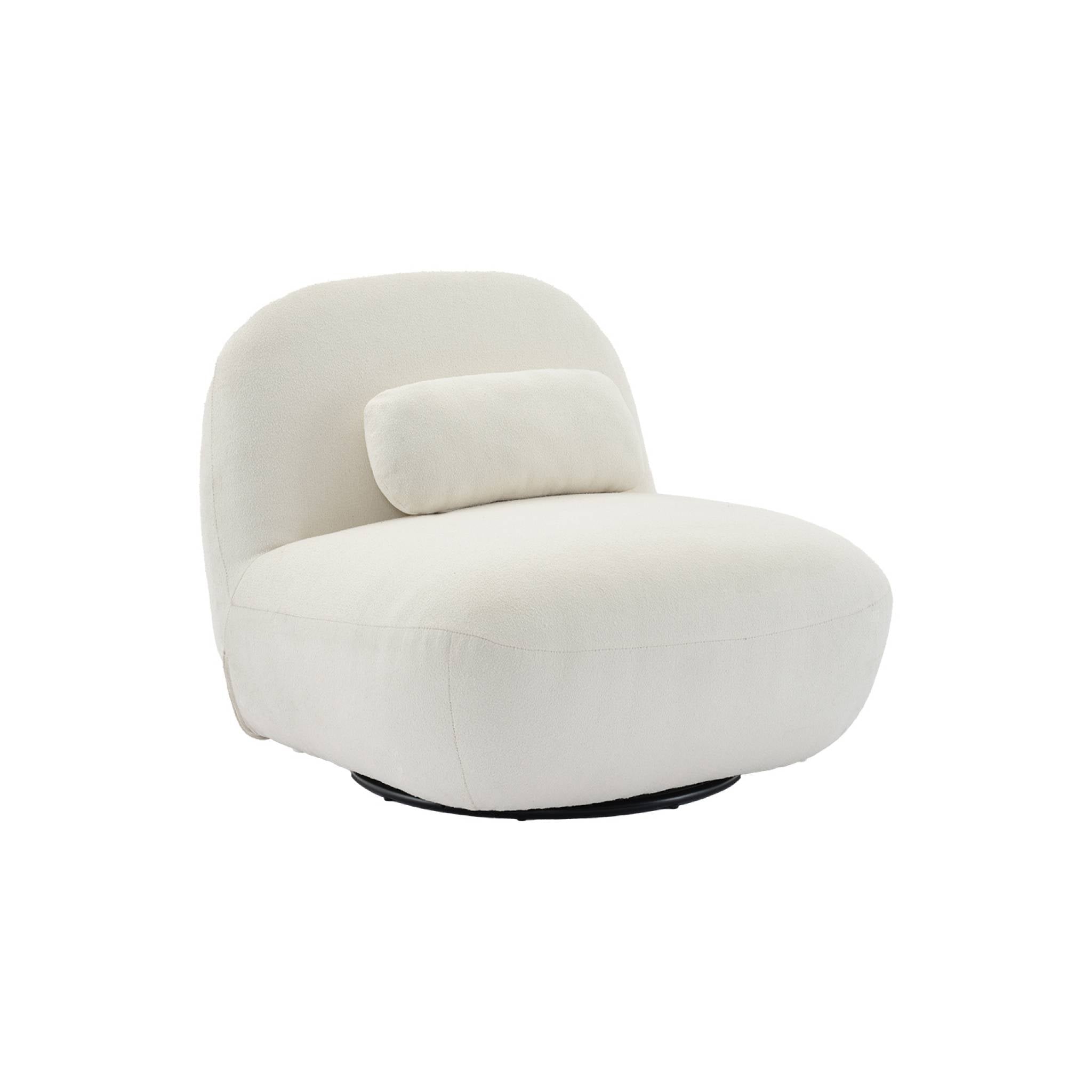 sweeek - Draaiende fauteuil 360Â° met gestructureerde bouclette en