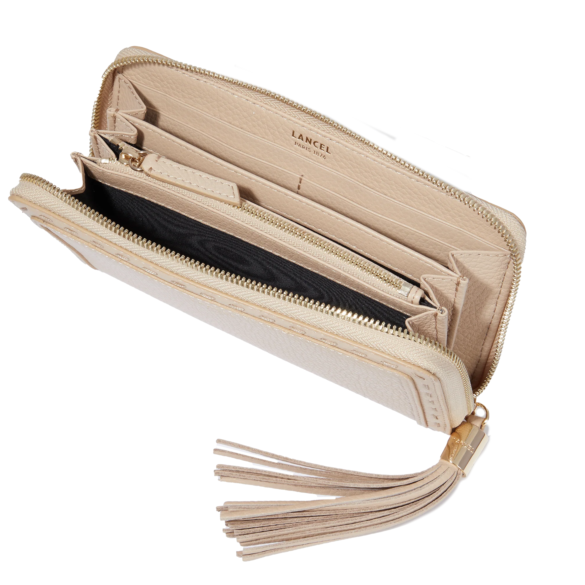 Portefeuille long zippé Premier Flirt de Lancel-Capuccino/Doré