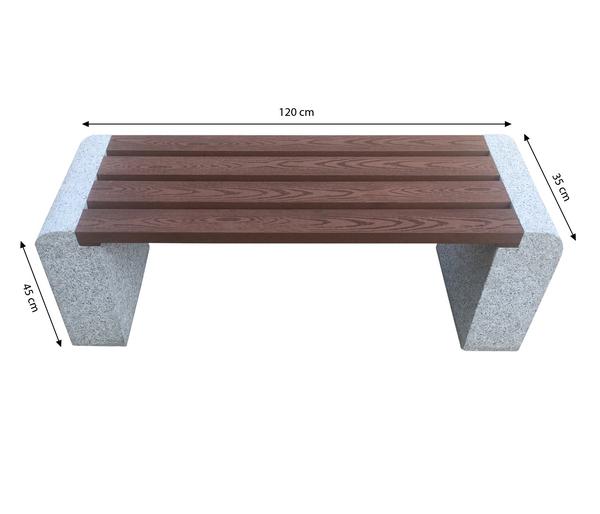 Dehner Granit-Gartenbank, ca. B120/H45/T35 cm,