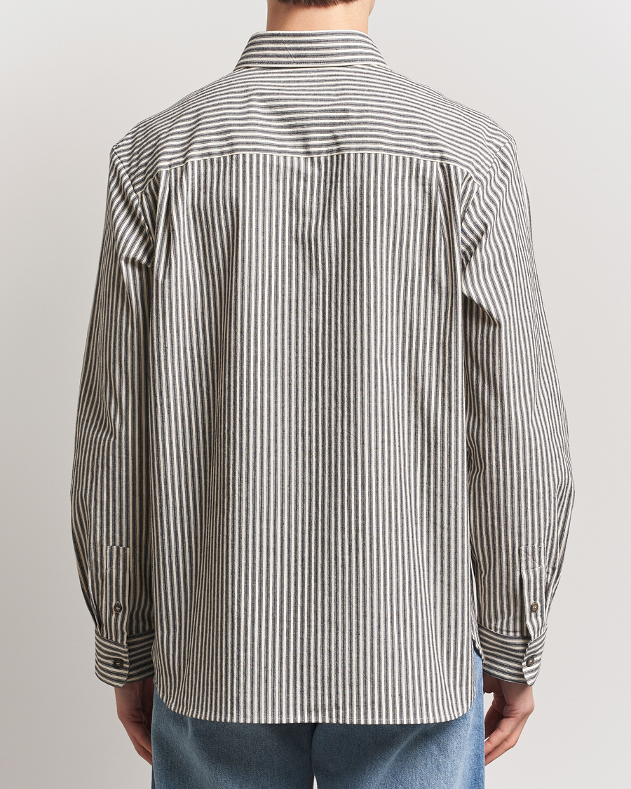 A.P.C. Rustic Cotton Striped Overshirt Black/White