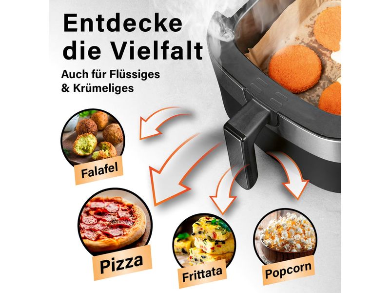 GOURMETmaxx Backpapier 100 Stück, 22 x 14 x 4.5 cm Backpapier-Schalen für Heissluft-Fritteusen