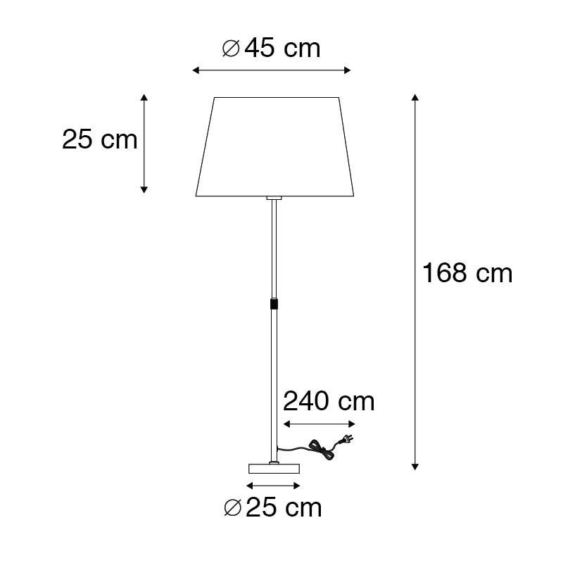 Smart vloerlamp brons met bruine kap 45 cm incl. Wifi A60 - Parte