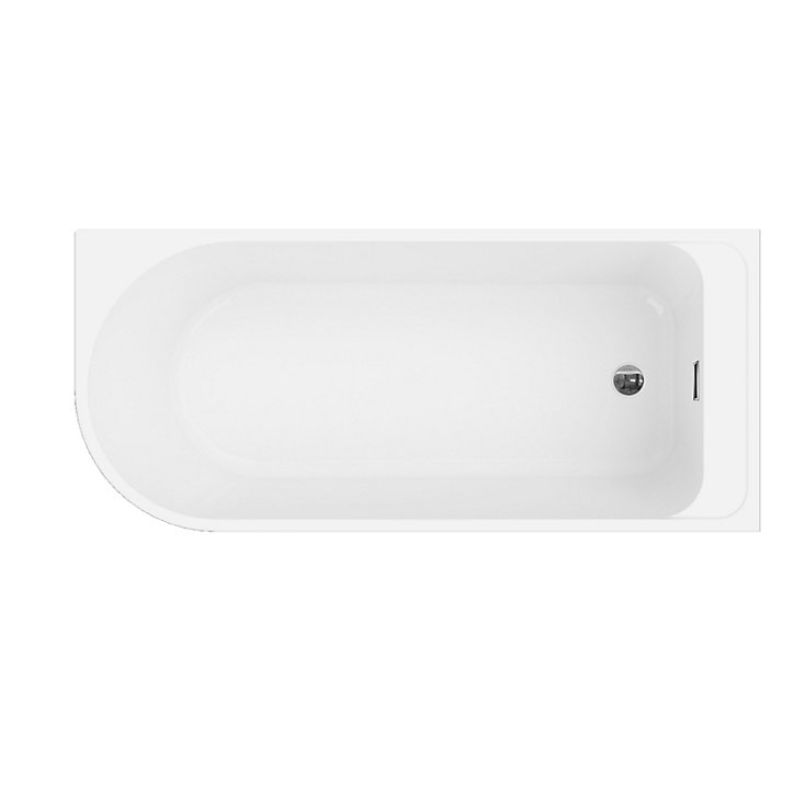 Baignoire adossée pour angle droit 160x75 cm Oguta blanc