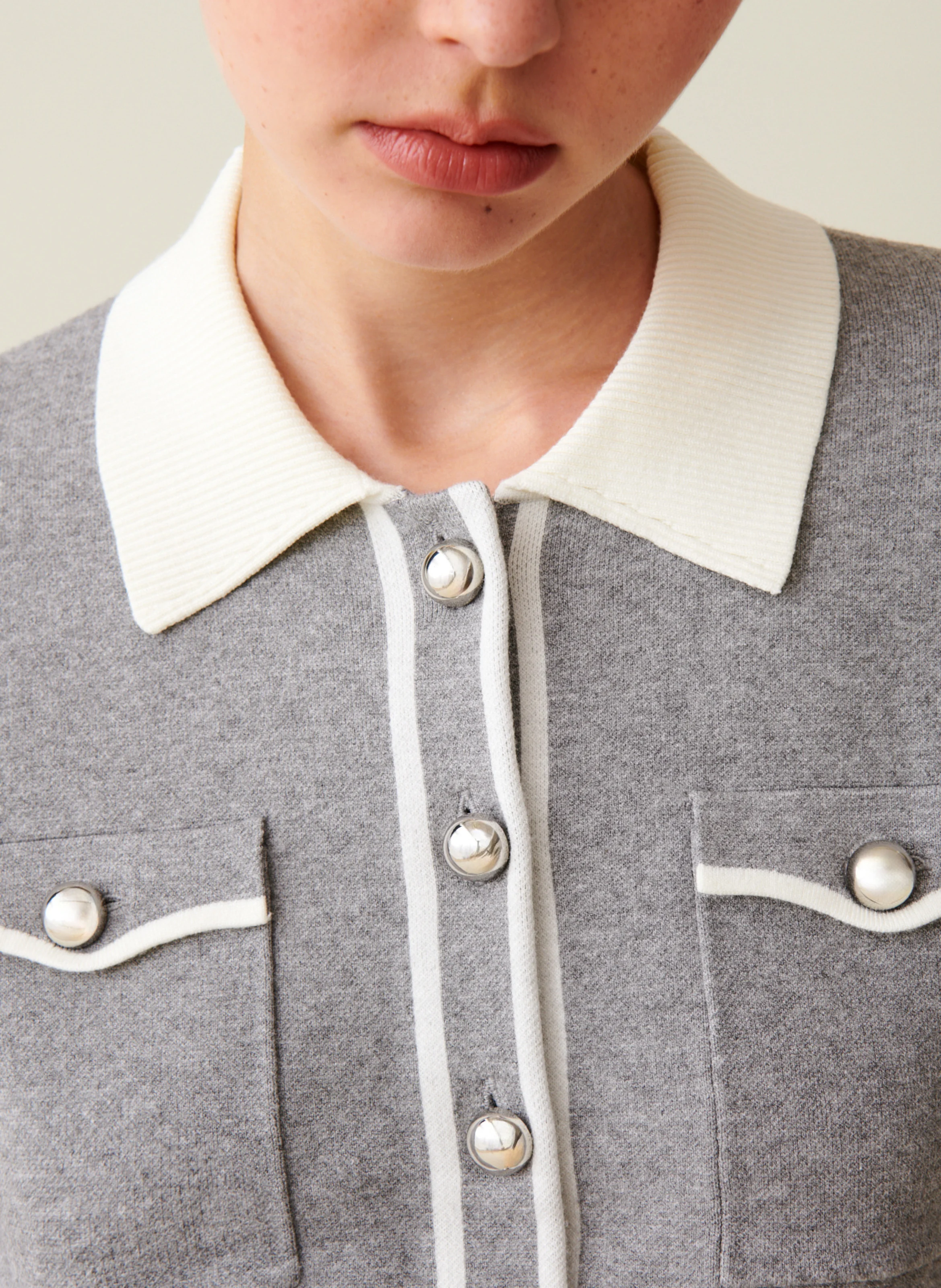 Cardigan droit à col classique | Multicolore