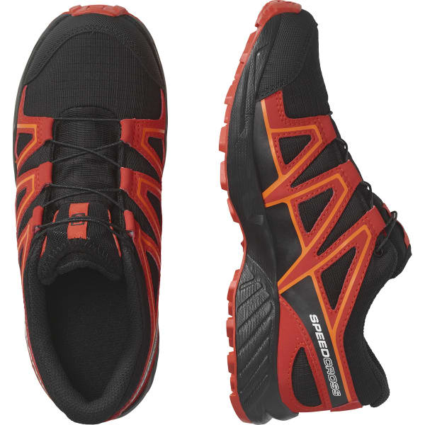 Chaussure trail SALOMON SPEEDCROSS CSWP J BLACK/FIERY RED/SHOCKING ORANGE