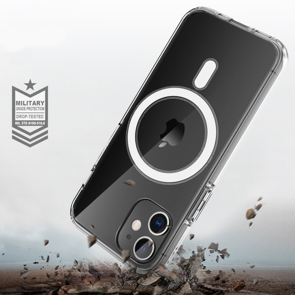 iPhone 12 / iPhone 12 Pro MagSafe Hybrid Hülle TPU Bumper Acryl Rückseite - Transparent
