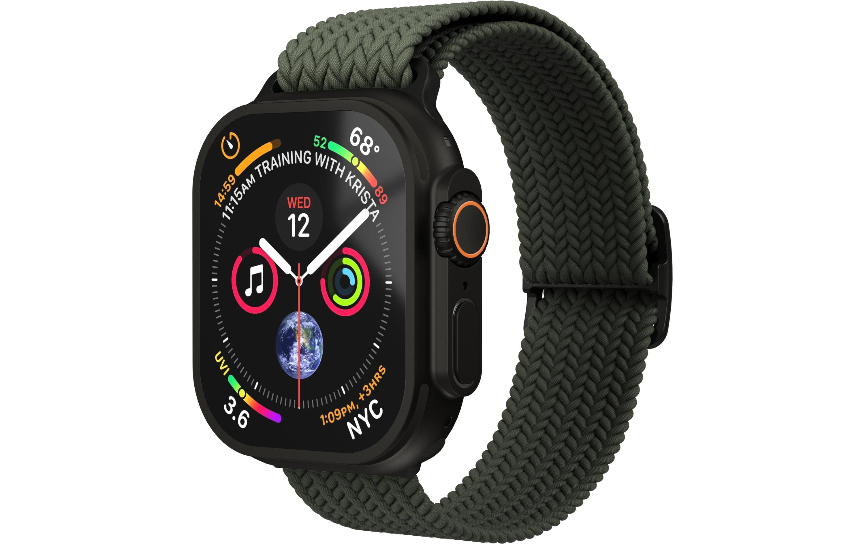 Armband Woven Loop Apple Watch 44/45/46/49 mm Olive BlackArmband für Apple Watch 44/45/46/49 mm