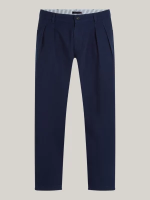 Calças jeans plissadas de corte reto