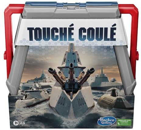 Hasbro Touchdown Zwart Multicolour - Klassiek Zeeslagspel voor Kinderen vanaf 7 jaar - Inclusief 2 Draagbare Gevechtskoffers