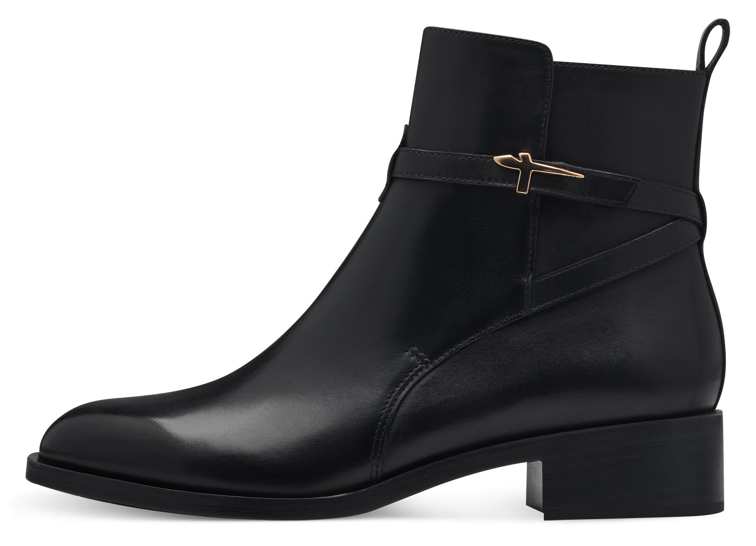 Tamaris Stiefelette  , Blockabsatz, Businessschuh, Ankleboots mit T-Logoverszierung