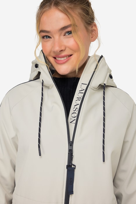 Softshell-Mantel, Kapuze, 2-Wege-Zipper, Zipptaschen