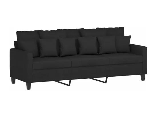 Ensemble de canapés 4 pcs avec coussins noir tissu
