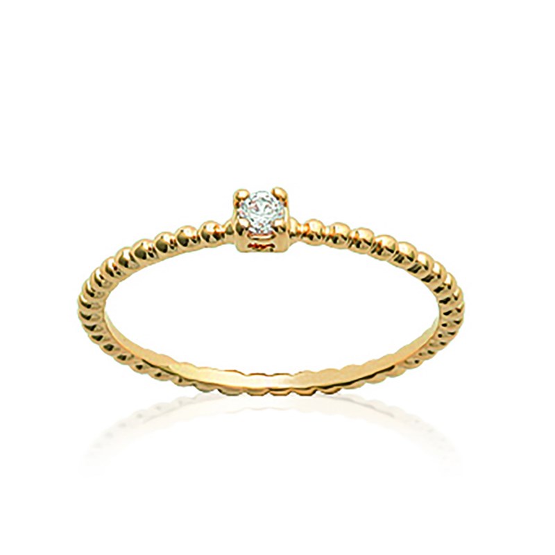 Bague Femme - Plaqué Or - Oxyde de zirconium