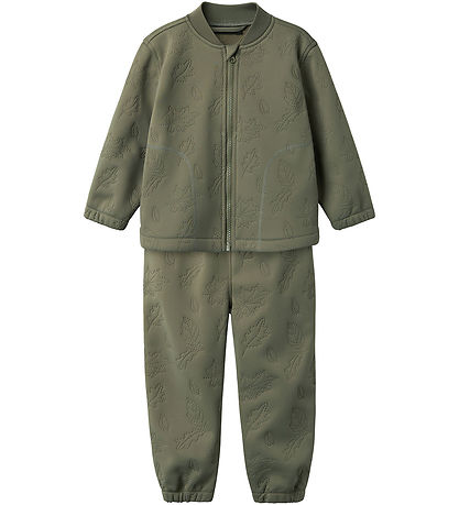 Name It Softshell-Set m. Fleece - NmmMars - Quilt - Dusty Olive