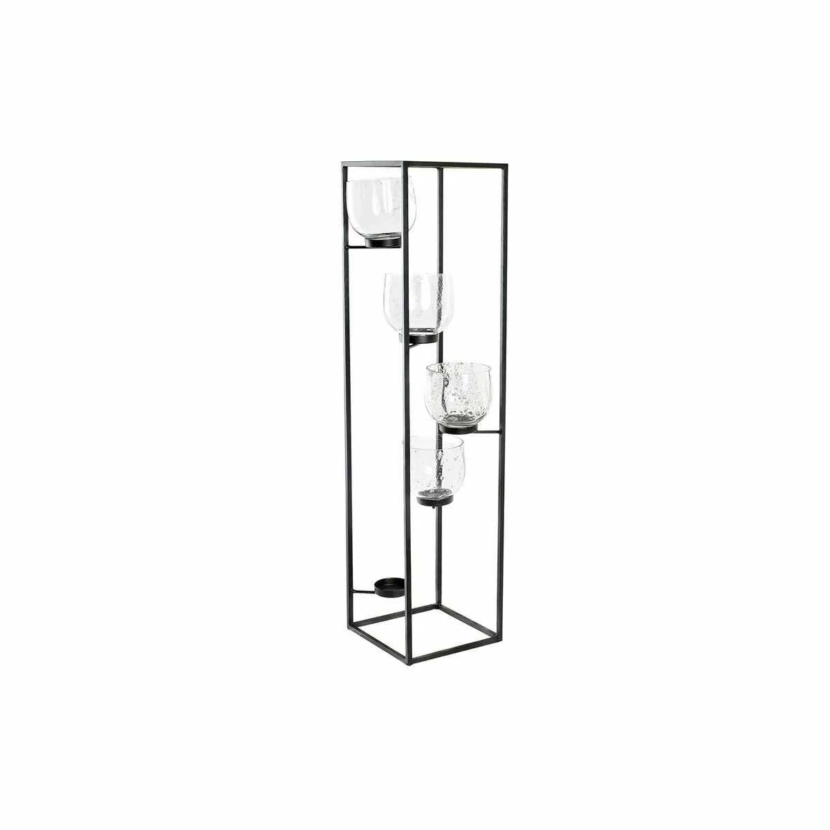 DKD Home Decor Bougeoir Verre - Noir