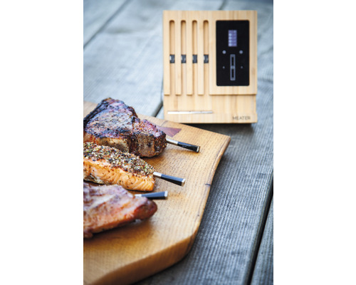 MEATER Block vleesthermometer met 50 m Bluetooth- en wifi-bereik, draadloze slimme vleesthermometer voor oven, grill, keuken en barbecue