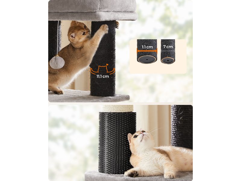 Feandrea Kratzbaum für grosse Katzen 160 cm, Schwarz Kuscheliges Katzenhaus