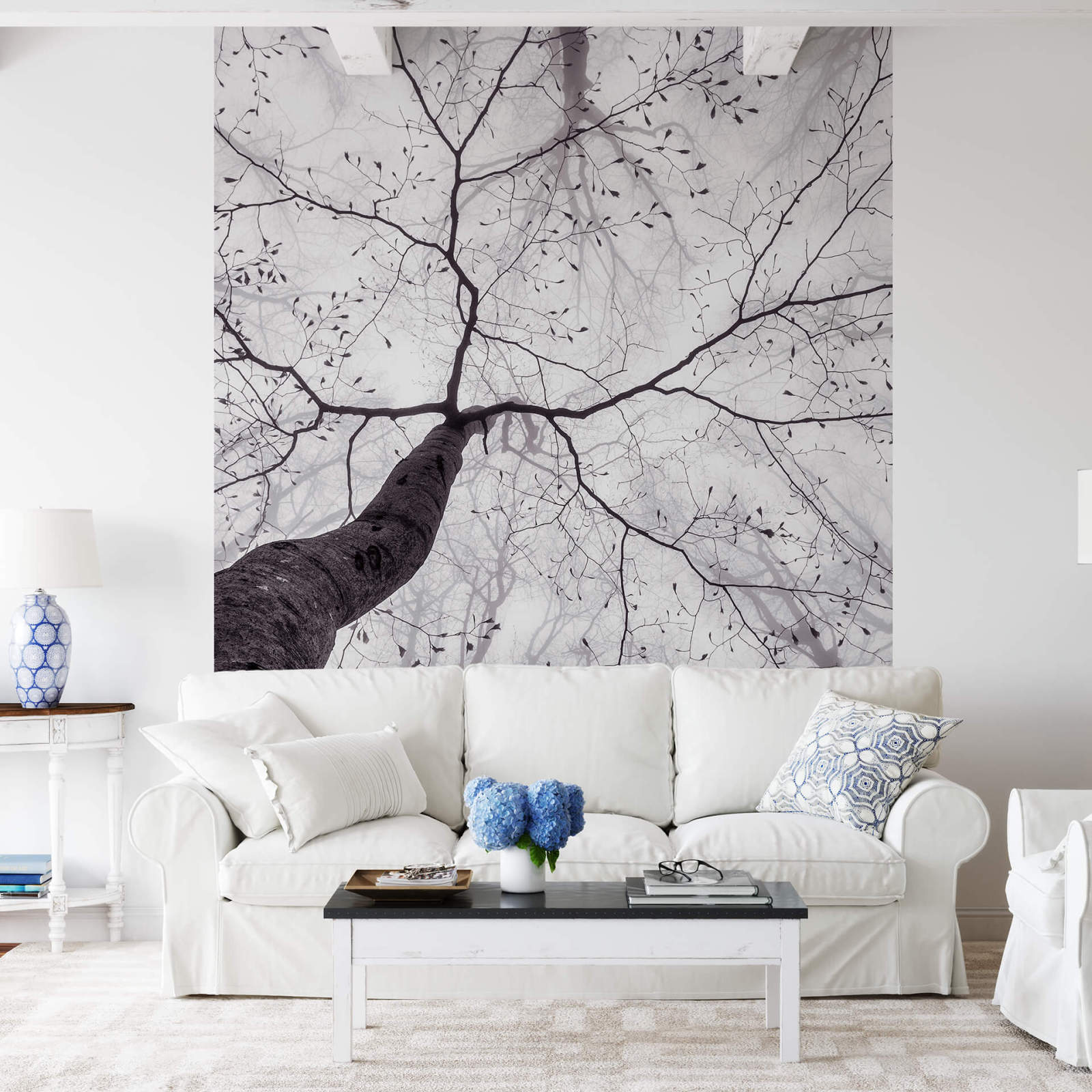 Fototapete DESIGNWALLS 2.0 - schwarz-weiß - Baum - 2,6 Meter