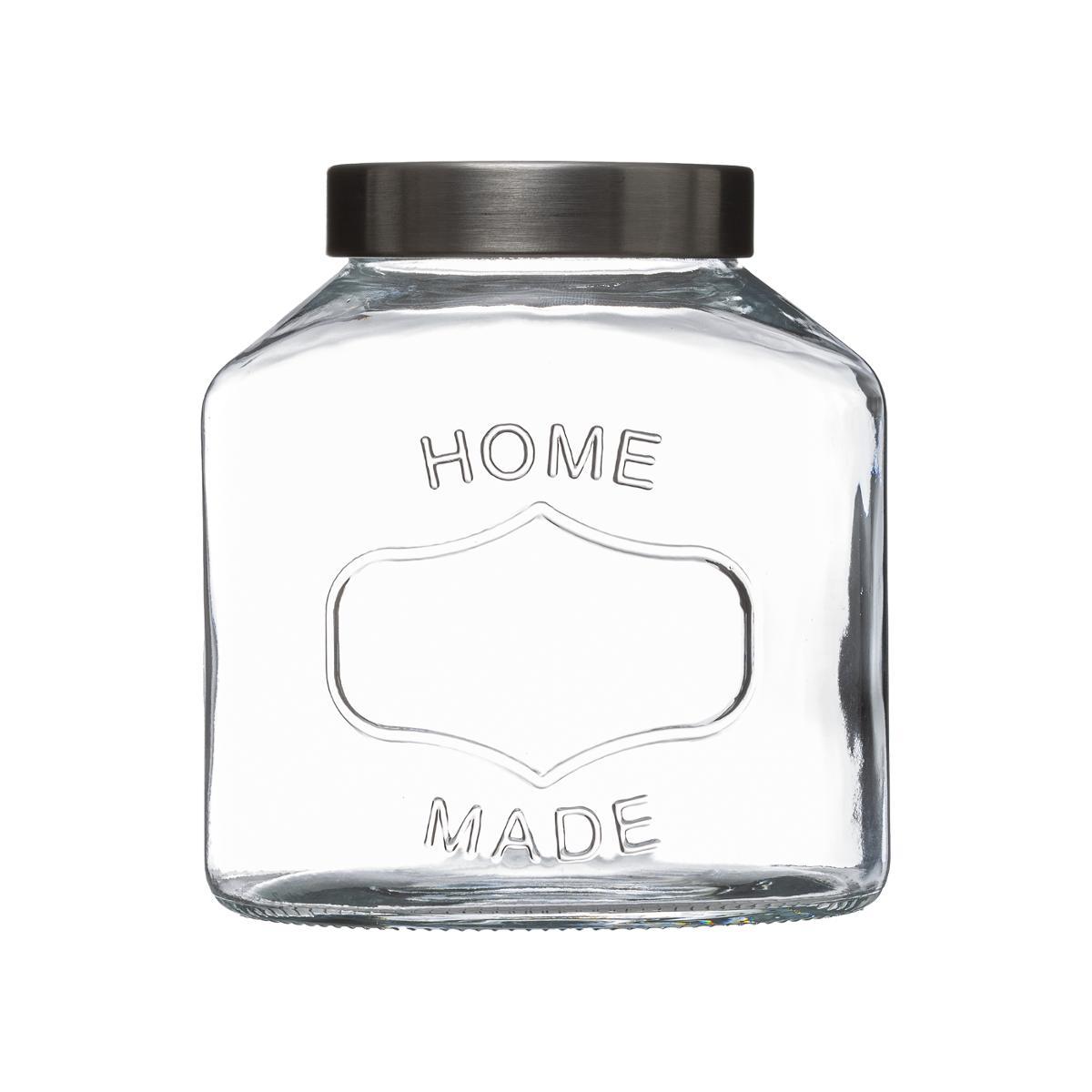 BOCAL VERRE ET INOX OVAL 1L